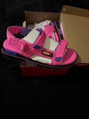 Puma Women’s Pink and Purple Sport Sandals